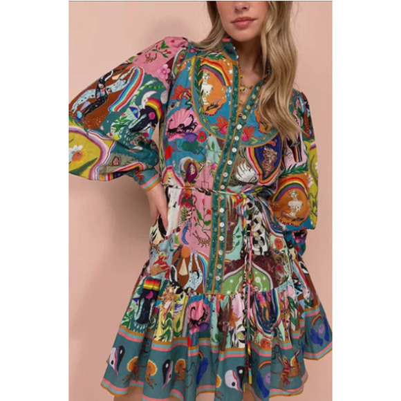 Casual Graffiti  Mini Dress | Chicgenes - Picture 4 of 8